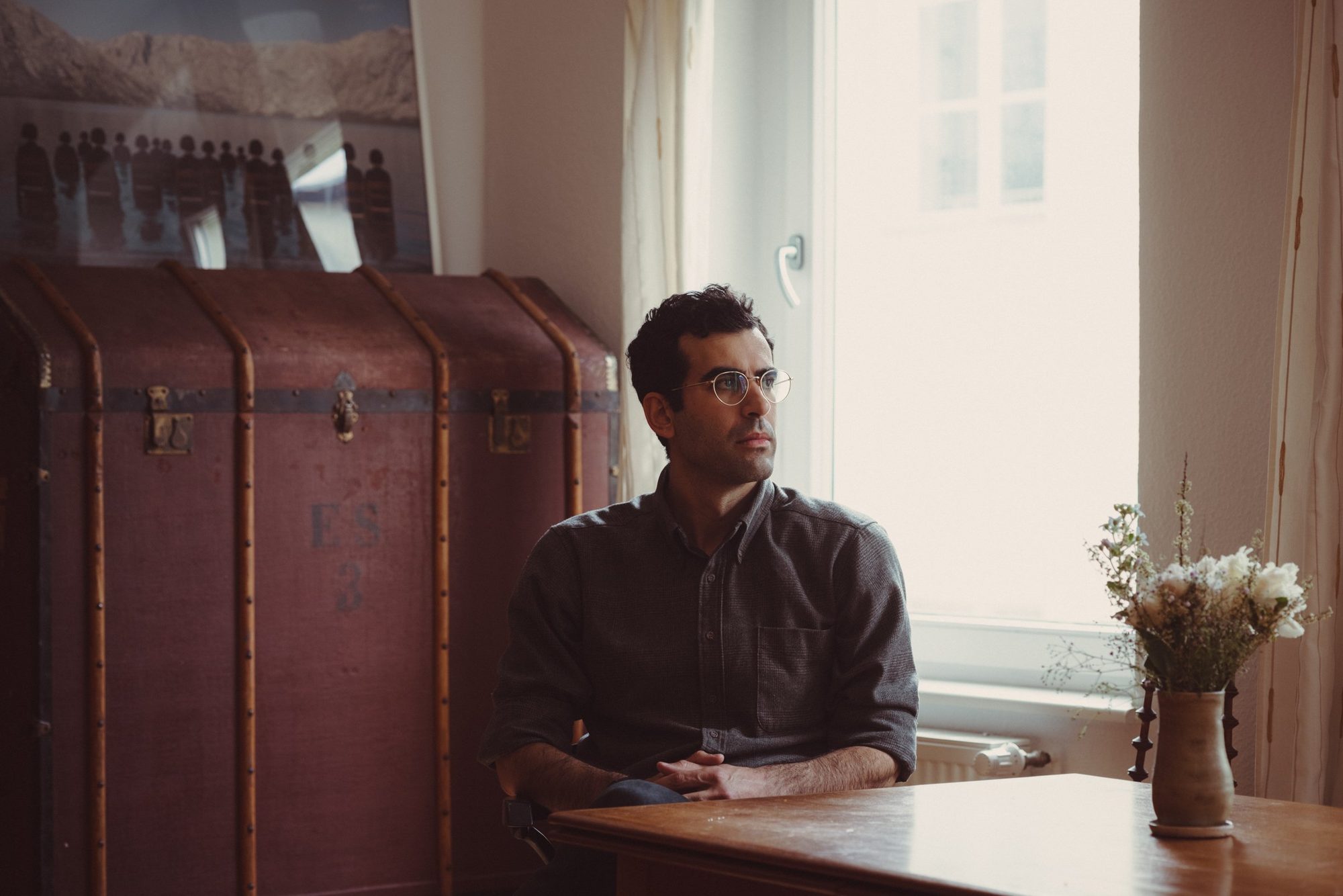 Economist Aaron Benanav at his home in Berlin, 2021