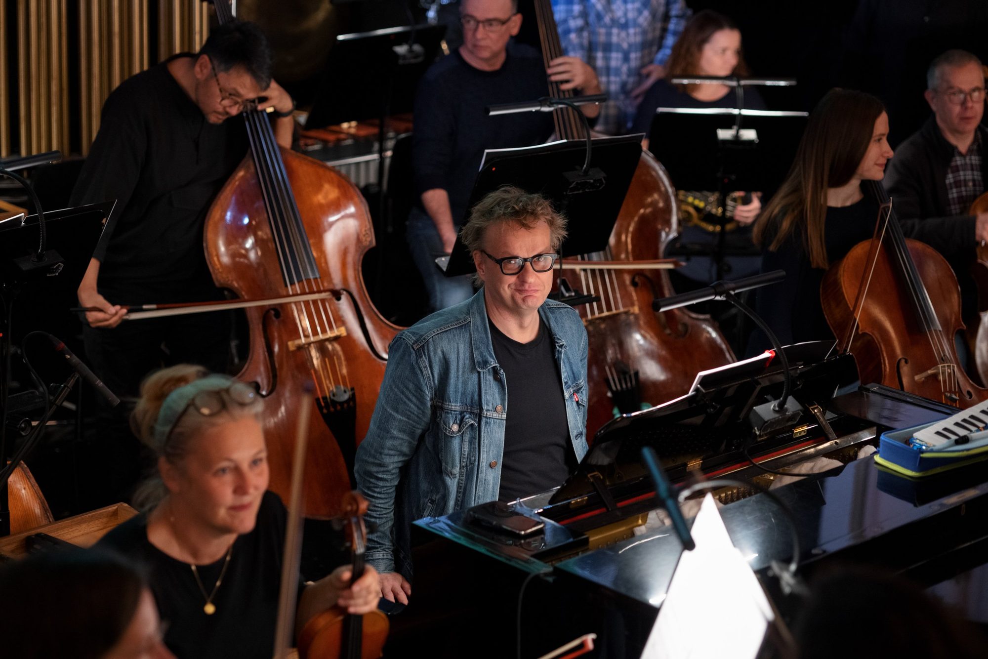 Composer and pianist Iiro Rantala in the orchestra pit during rehearsals for Zaubermelodika at Komische Oper Berlin, 2021
