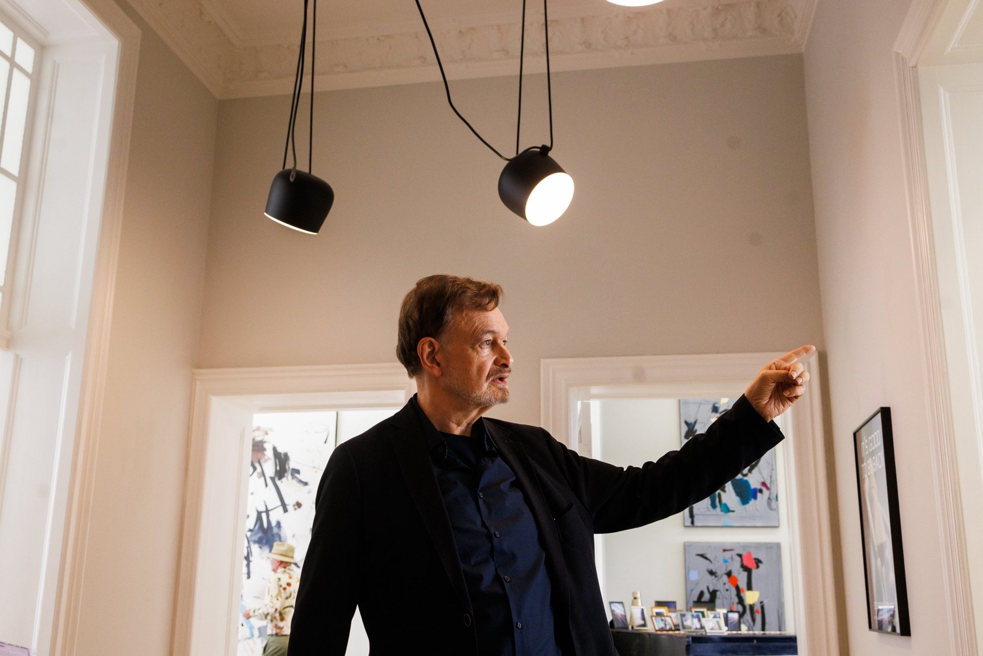 The architect behind the restoration of Marburger Strasse 3 in the salon, Charlottenburg, Berlin, 2023
