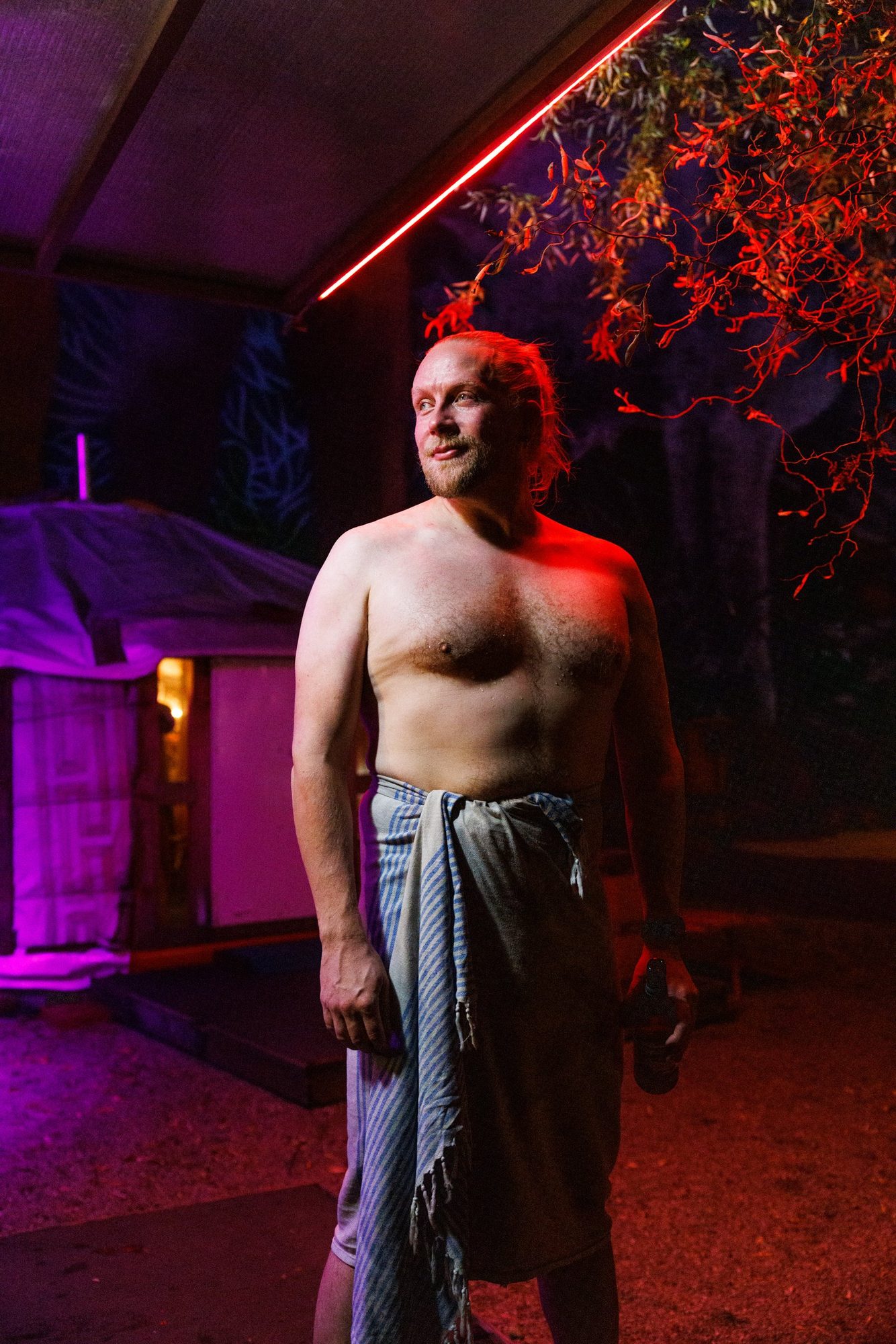 Jiri Kupiainen, Finnish entrepreneur, outside a sauna in Prenzlauer Berg, Berlin, 2022