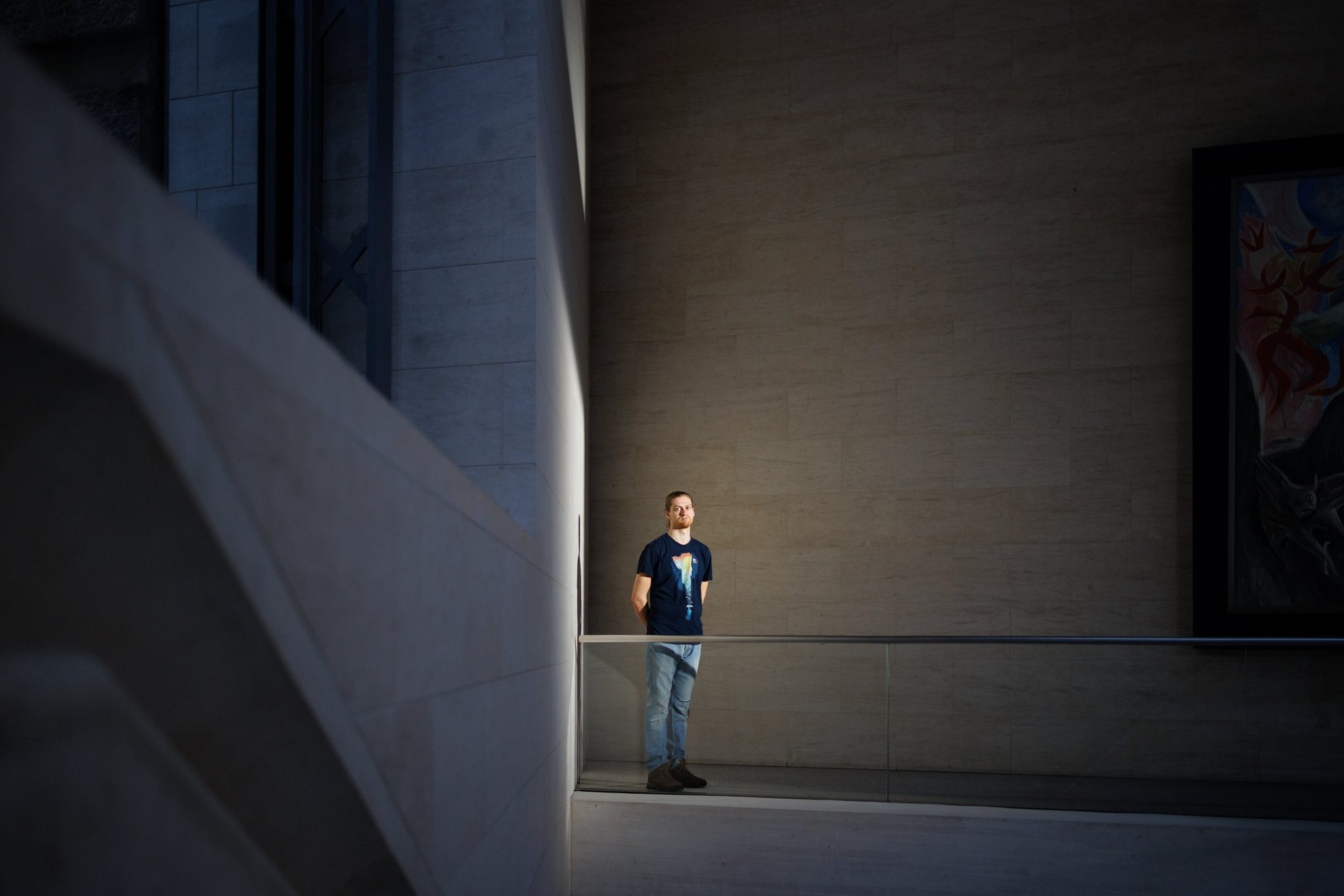 Benjamin Fink, climate activist and member of Letzte Generation, at the Deutsches Historisches Museum, Berlin, 2022